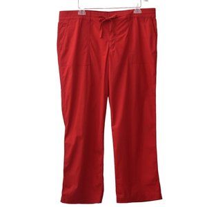 Lauren Ralph Lauren Capri Pants Womens 14 Red Drawstring Waist Cotton